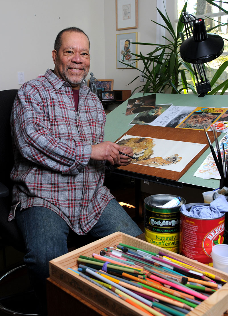 Jerry Pinkney in his studio.