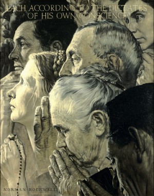 "Freedom of Worship," Norman Rockwell