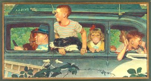 "Going and Coming" (detail), Norman Rockwell, 1947. Oil on canvas, 16” x 31 ½” Cover  [...]
</p srcset=