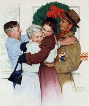 "Home for Christmas," Norman Rockwell, 1955.