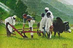 "The Peace Corps in Ethiopia," Norman Rockwell, 1966.