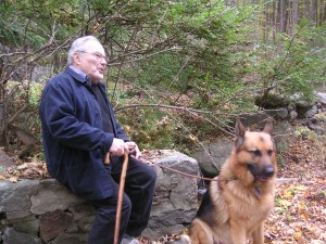 Maurice Sendak with his dog, Herman (named for Herman Melville), 2004. Courtesy, Rosenbach Museum & Library.