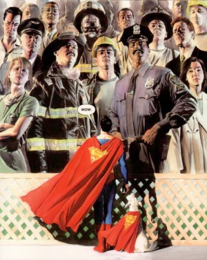 Alex Ross, Cover for "9-11: September 11, 2011," courtesy of the artist, SUPERMAN, ™ & © DC Comics.