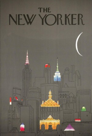 R.O. Blechman (b. 1930), "New York at Night," 1979. Cover illustration for "The New Yorker" (October 1, 1979). ©R.O. Blechman. All rights reserved.