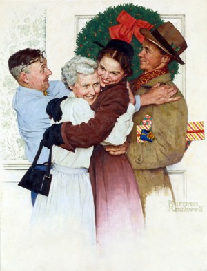 Norman Rockwell (1894-1978), "Home for Christmas," 1955