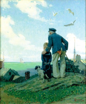 Norman Rockwell (1894-1978), "The Stay at Homes (Outward Bound)"
