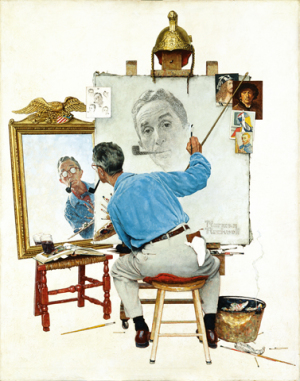 Norman Rockwell (1894-1978), "Triple Self-Portrait," 1959