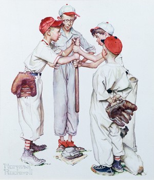 "Four Sporting Boys: Baseball," Norman Rockwell (1894-1978)