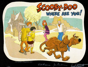 Iwao Takamoto, Presentation board for Scooby-Doo, Where Are You!, 1969. Collection of Warner Bros. Archives. SCOOBY-DOO and all related characters and elements © & ™ Hanna-Barbera. (s16)