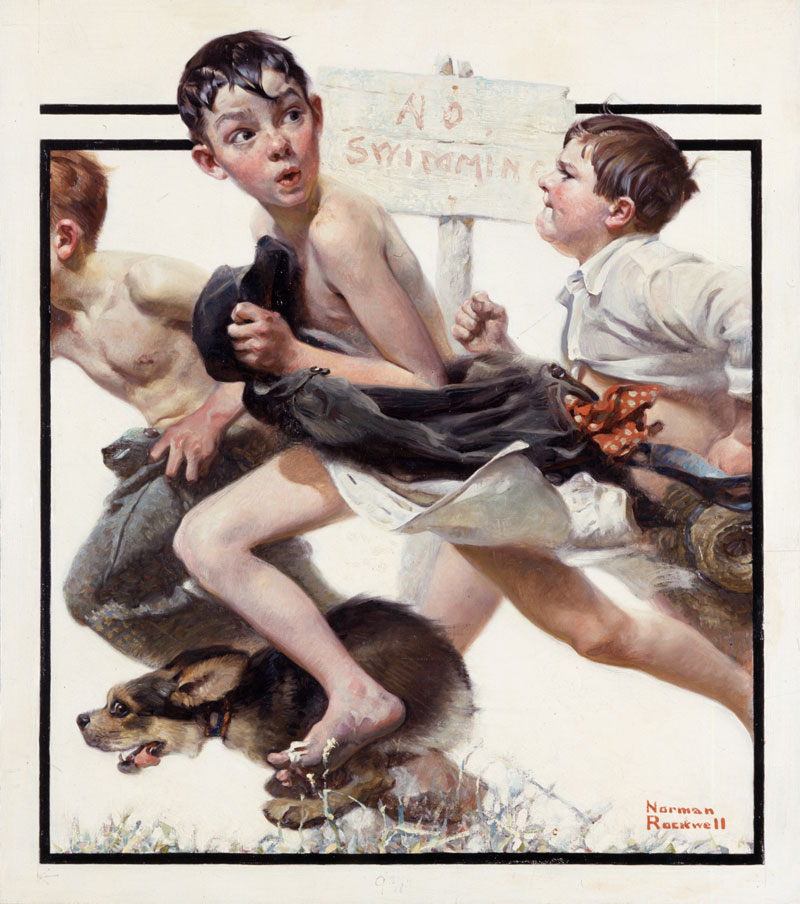 No Swimming - Art of Norman Rockwell