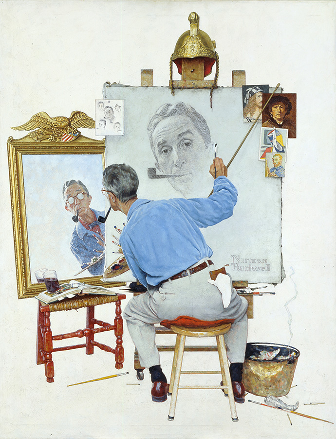 Berkshires in summer: Norman Rockwell's Triple Self Portrait