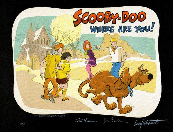 Iwao Takamoto, Presentation board for Scooby-Doo, Where Are You!, 1969. Collection of Warner Bros. Archives. SCOOBY-DOO and all related characters and elements © & ™ Hanna-Barbera. (s16)