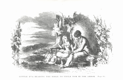 Hammatt Billings, (1818-1874), Little Eva Reading to Uncle Tom in the Arbor, 1852.