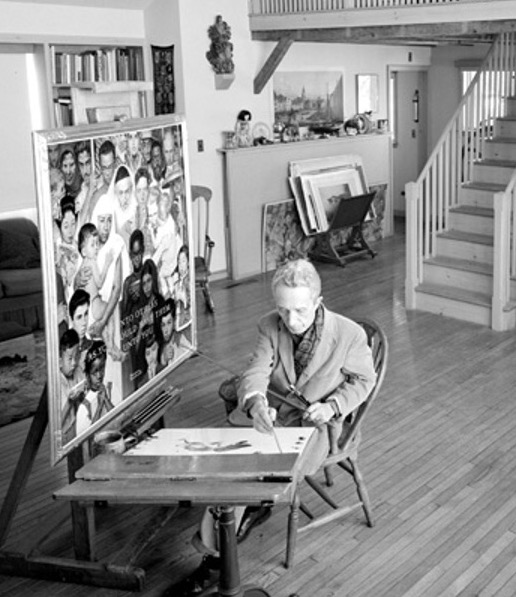Norman Rockwell in his studio